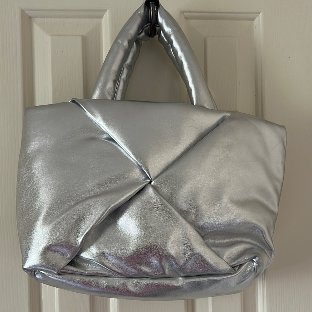 A New Day Silver Quilted Shoulder Bag